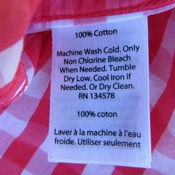 Vineyard Vines Gingham Button Up Shirt Relaxed Seabreeze Size 8 Style: 2W2080 - Picture 11 of 16